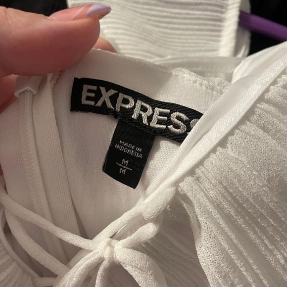 Express White Ruffled Dress - Picture 3 of 5